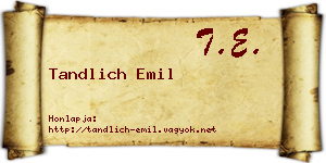 Tandlich Emil névjegykártya